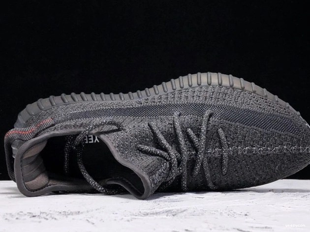 (Reflective) Adidas V2 Boost 350 Static FU9007 Black Yeezy - 0807